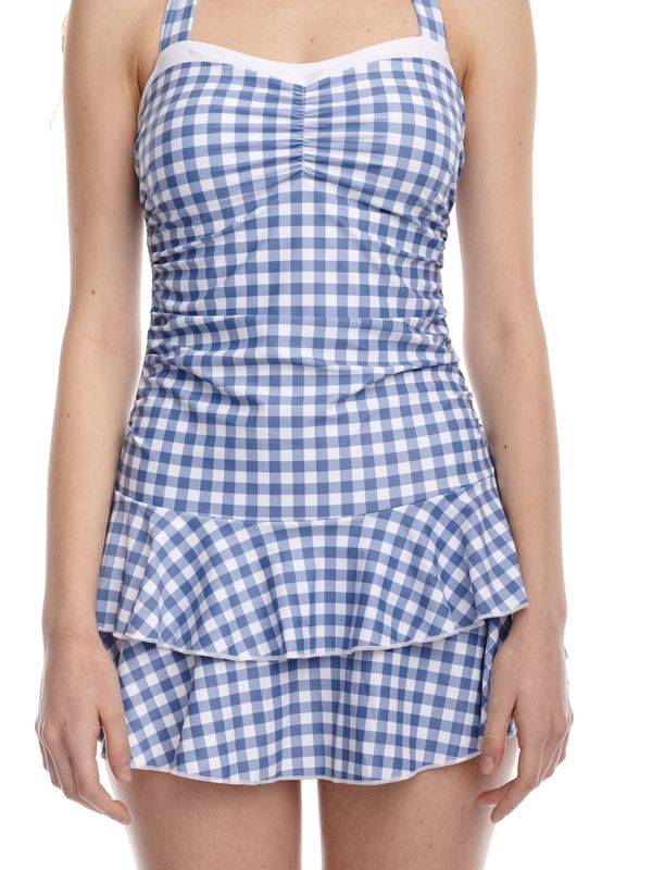Nastrovje Potsdam Pussy Deluxe Blue Plaid Damen Badeanzug blau allover Speichern exportieren