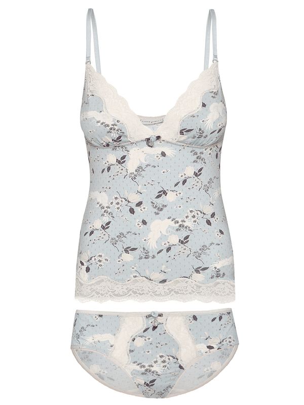 Nastrovje Potsdam Vive Maria Blue Dawn Damen Wäscheset: Top mit Slip blau allover Auslauf
