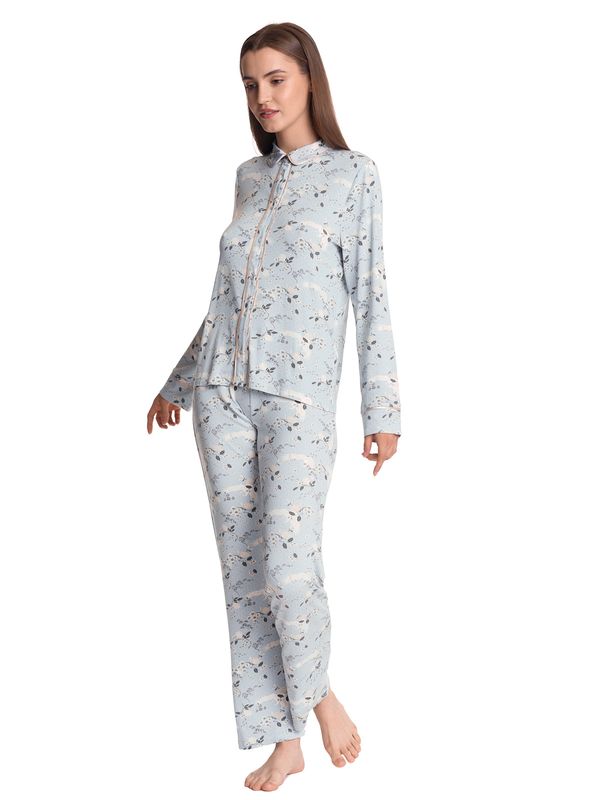 Nastrovje Potsdam Vive Maria Blue Monday Damen Pyjama blau allover Online Shopping