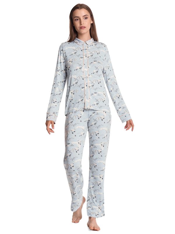 Nastrovje Potsdam Vive Maria Blue Monday Damen Pyjama blau allover Online Shopping