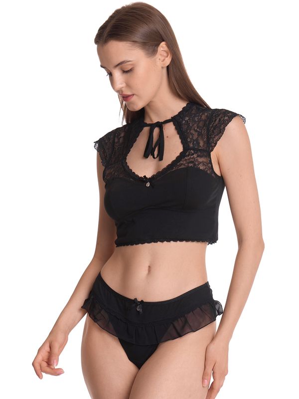 Nastrovje Potsdam Vive Maria Ladylove Damen Wäscheset: Top mit Slip schwarz Black Friday