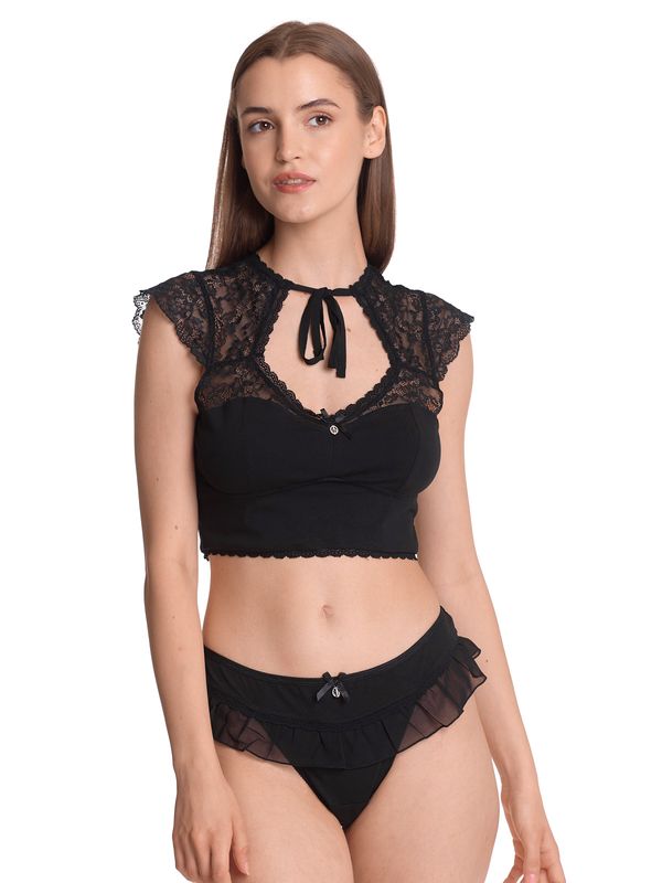 Nastrovje Potsdam Vive Maria Ladylove Damen Wäscheset: Top mit Slip schwarz Black Friday