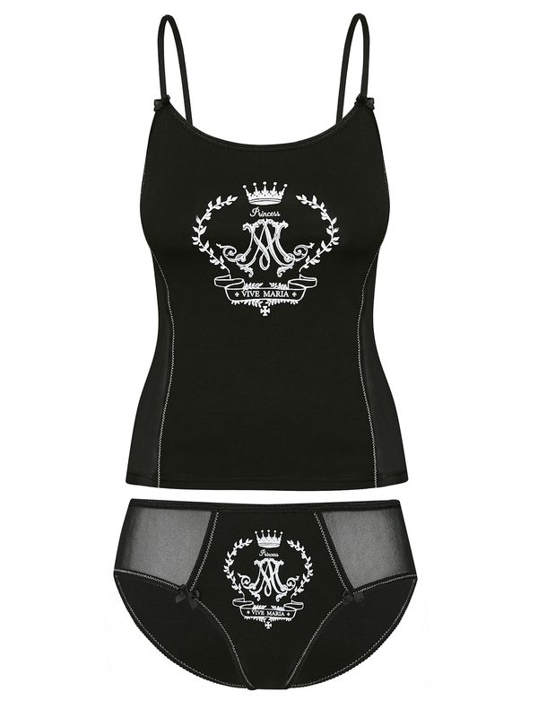 Nastrovje Potsdam Vive Maria Princess Revival Damen Wäscheset: Top mit Slip schwarz Jubiläumsangebot