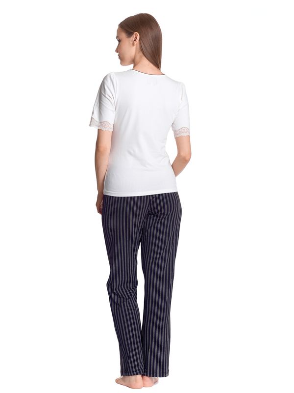 Nastrovje Potsdam Vive Maria Like A Princess Damen Pyjama creme/schwarz allover Lagerräumung