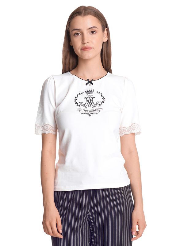 Nastrovje Potsdam Vive Maria Like A Princess Damen Pyjama creme/schwarz allover Lagerräumung