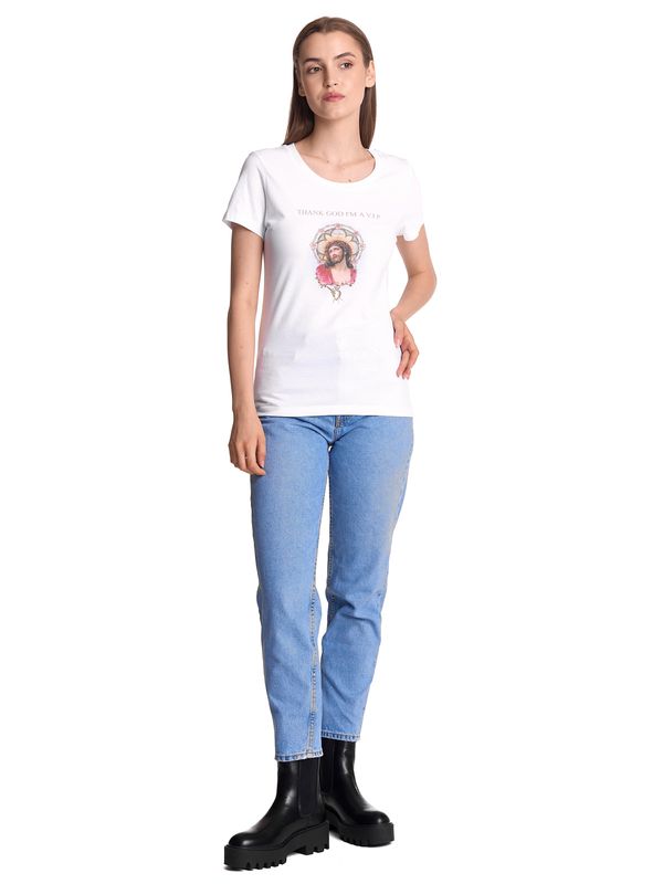 Nastrovje Potsdam Vive Maria Thank God Jesus Damen T-Shirt weiss Neueste Mode