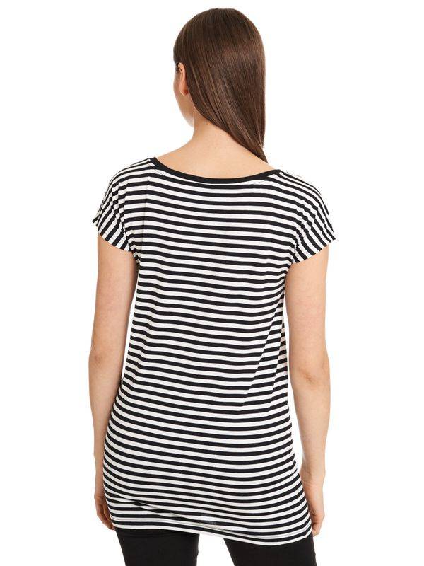 Nastrovje Potsdam Pussy Deluxe Stripes Loose Damen Loose-Shirt schwarz/weiß Kauf eins, bekomm eins gratis