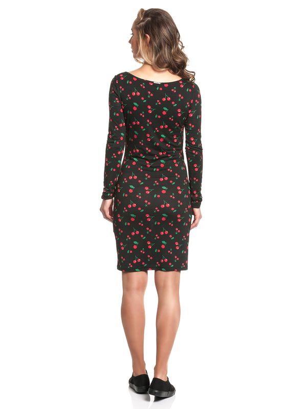 Nastrovje Potsdam Pussy Deluxe Cherries Slim Damen Sweatkleid schwarz allover VIP-Rabatte