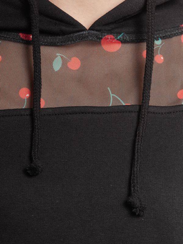 Nastrovje Potsdam Pussy Deluxe Cherries Damen Kapuzensweatshirt schwarz allover Super Sparpreis
