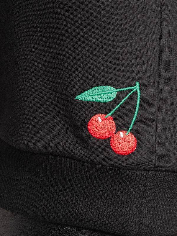 Nastrovje Potsdam Pussy Deluxe Cherries Damen Kapuzensweatshirt schwarz allover Super Sparpreis