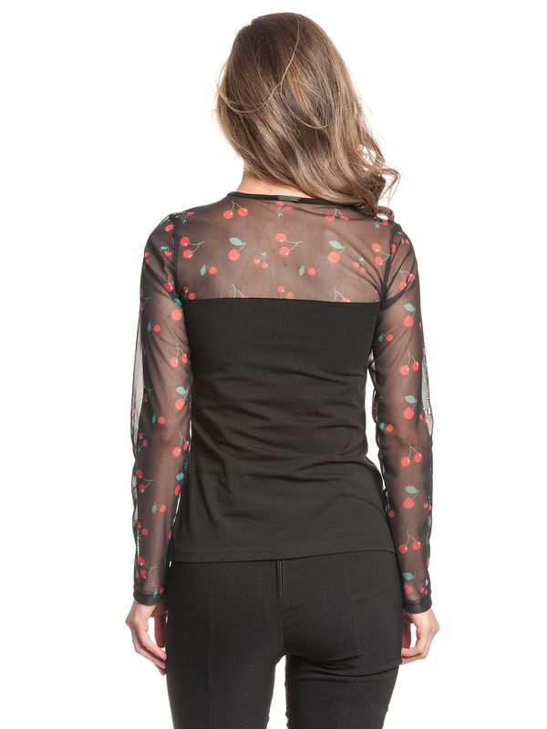 Nastrovje Potsdam Pussy Deluxe Cherries Damen Langarmshirt schwarz allover Wochenangebot