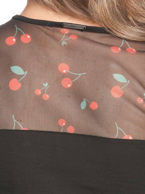 Nastrovje Potsdam Pussy Deluxe Cherries Damen Langarmshirt schwarz allover Wochenangebot