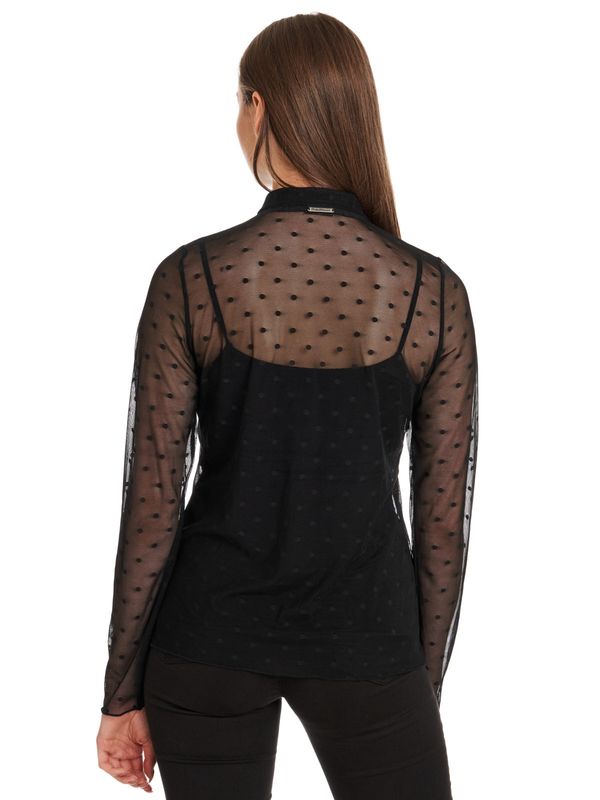 Nastrovje Potsdam Pussy Deluxe Black Dots Damen Langarmbluse schwarz Kostenlose Rückgabe