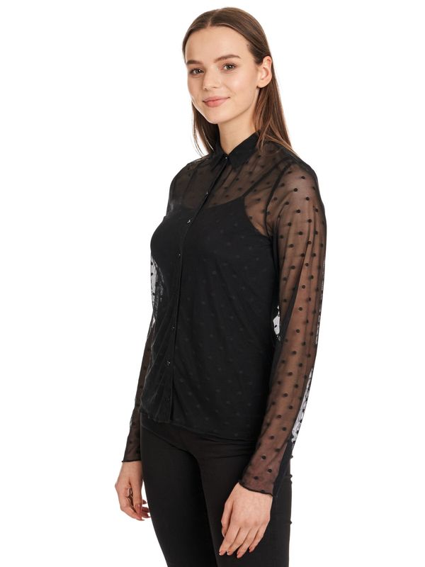 Nastrovje Potsdam Pussy Deluxe Black Dots Damen Langarmbluse schwarz Kostenlose Rückgabe