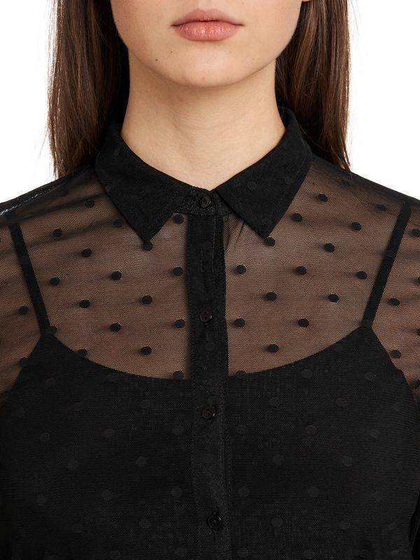 Nastrovje Potsdam Pussy Deluxe Black Dots Damen Langarmbluse schwarz Kostenlose Rückgabe