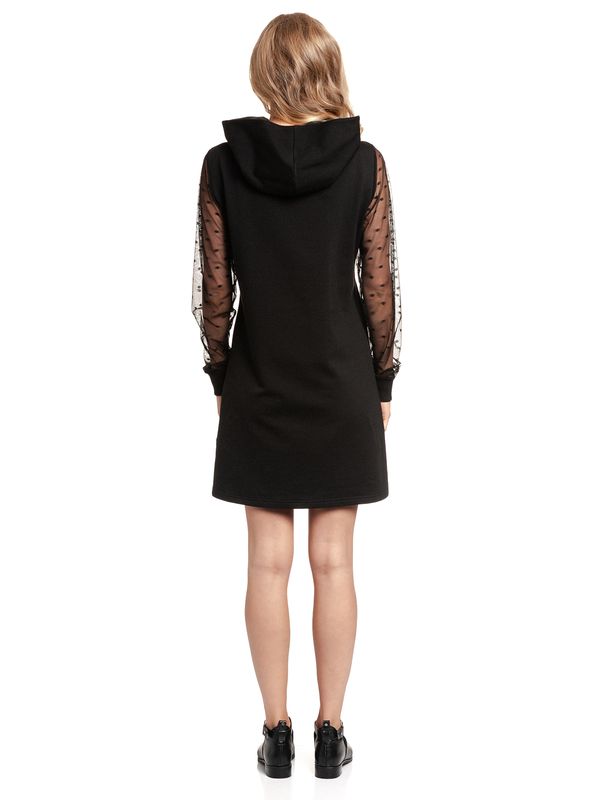 Nastrovje Potsdam Pussy Deluxe Black Dots Shawl Hooded Damen Sweatkleid schwarz Letzte 3 Tage