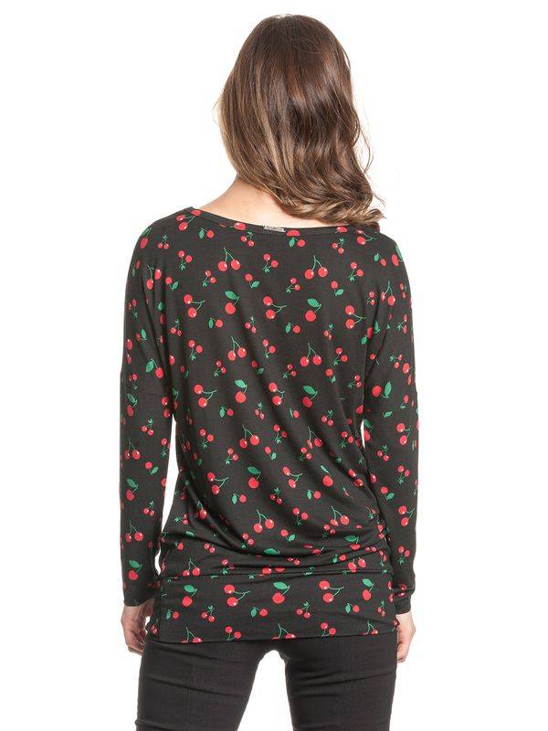 Nastrovje Potsdam Pussy Deluxe Cherries Damen Langarmshirt schwarz allover JETZT KAUFEN