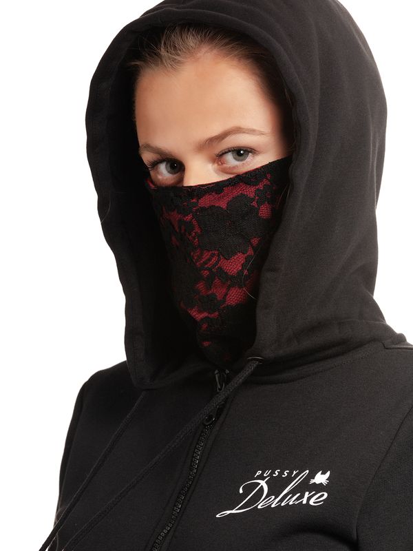 Nastrovje Potsdam Pussy Deluxe Stay Safe Lace Mask Damen Kapuzensweatjacke schwarz Bis zu 60% Rabatt