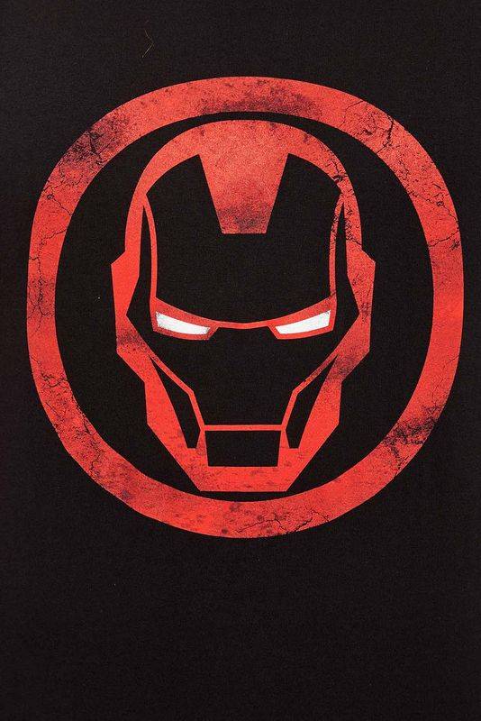 Nastrovje Potsdam Iron Man Sign Herren T-Shirt schwarz Rabatte dieses Monats