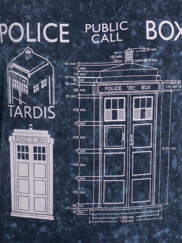 Nastrovje Potsdam Doctor Who Police Box Blueprint Batik Herren T-Shirt blau Angebote