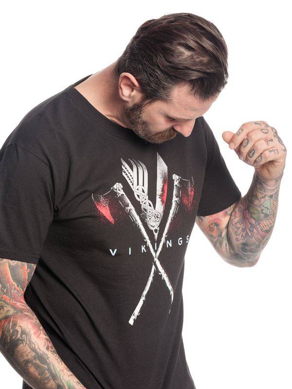 Nastrovje Potsdam Vikings Axe Herren T-Shirt schwarz Tägliche Deals