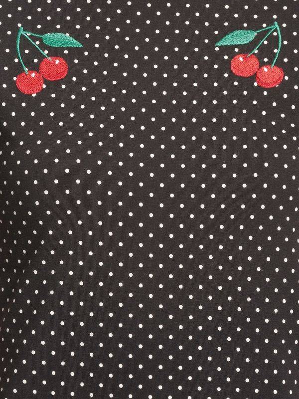 Nastrovje Potsdam Pussy Deluxe Mini Dots Basic Damen T-Shirt schwarz allover Letzte 2 Tage