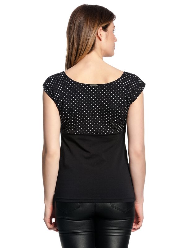 Nastrovje Potsdam Pussy Deluxe Mini Dots Evie Damen T-Shirt schwarz allover Letzter Tag
