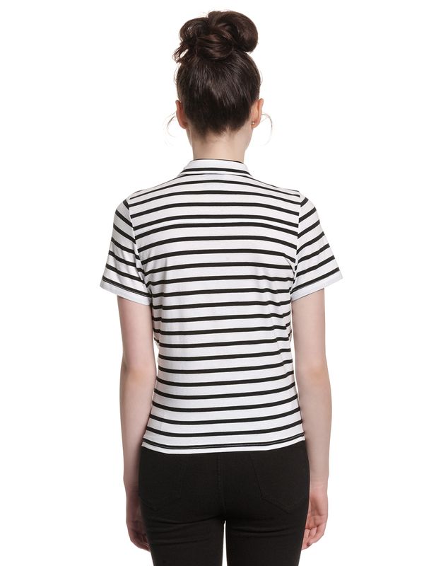 Nastrovje Potsdam Pussy Deluxe Revival Stripes Short Damen Kurzarmbluse schwarz/weiß Bis zu 60% Rabatt