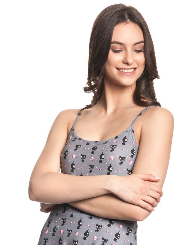 Nastrovje Potsdam Pussy Deluxe Kitten & Cupcakes Damen A-Linien-Kleid grau allover Nur für heute