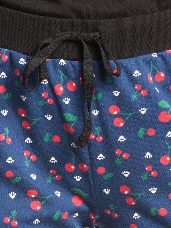 Nastrovje Potsdam Pussy Deluxe Cat Paws & Cherries Damen Sweathose blau allover Bis zu 55% Rabatt