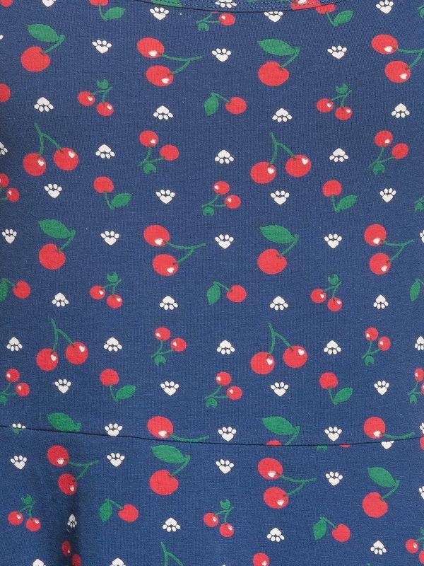 Nastrovje Potsdam Pussy Deluxe Cat Paws & Cherries Damen Spaghettikleid blau allover Nur noch ein Tag übrig