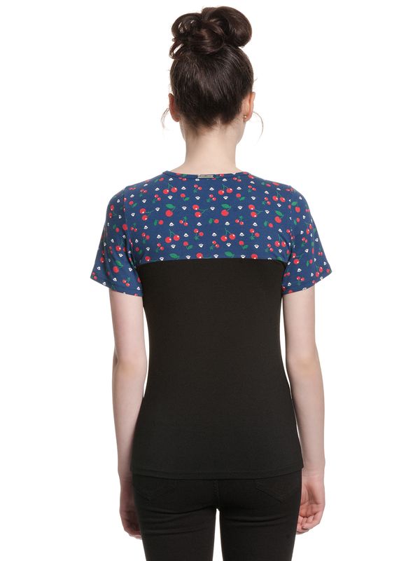 Nastrovje Potsdam Pussy Deluxe Cat Paws & Cherries Damen T-Shirt schwarz/allover Super Rabatt