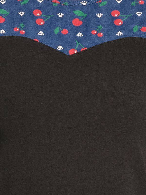 Nastrovje Potsdam Pussy Deluxe Cat Paws & Cherries Damen T-Shirt schwarz/allover Super Rabatt