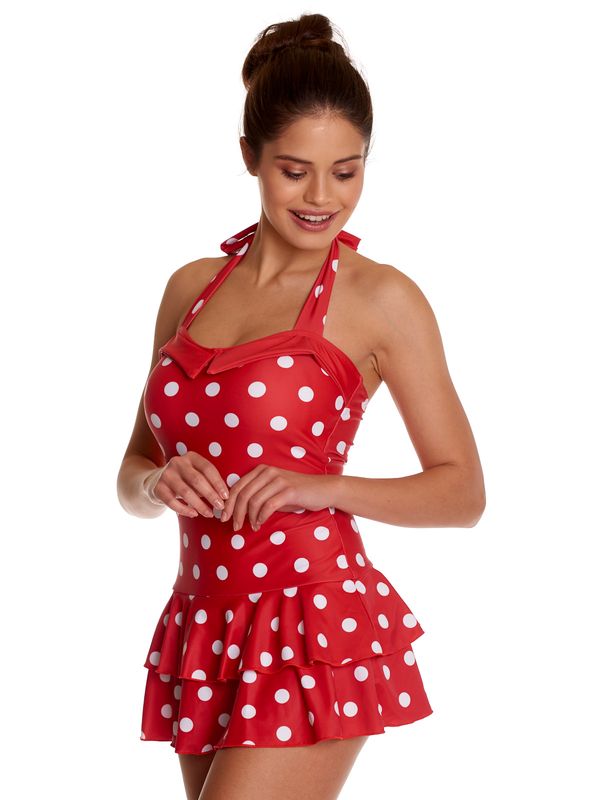 Nastrovje Potsdam Pussy Deluxe Damen Badeanzug rot allover Speichern exportieren