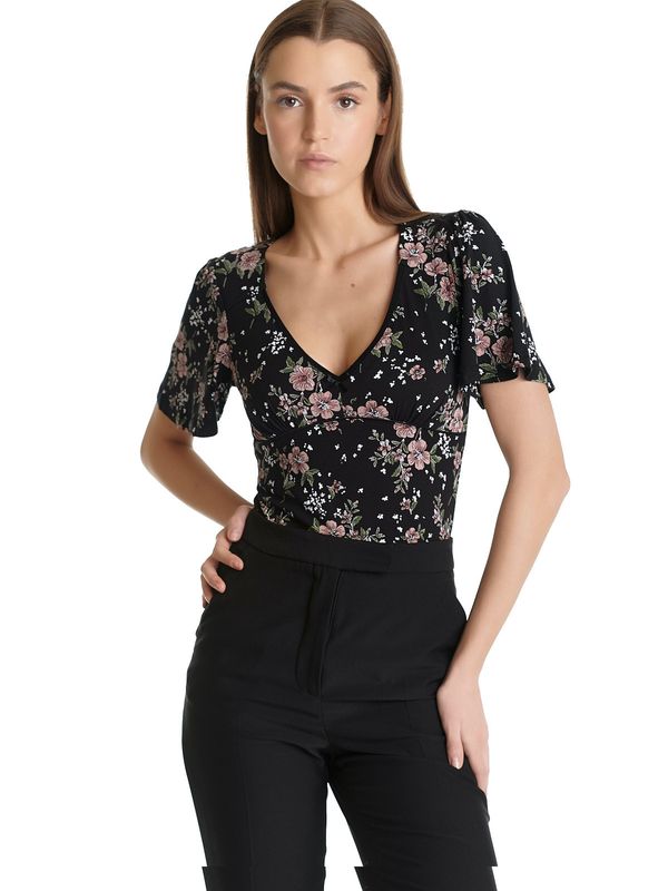 Nastrovje Potsdam Vive Maria Hibiscus Love Damen T-Shirt schwarz allover Fabrikverkauf