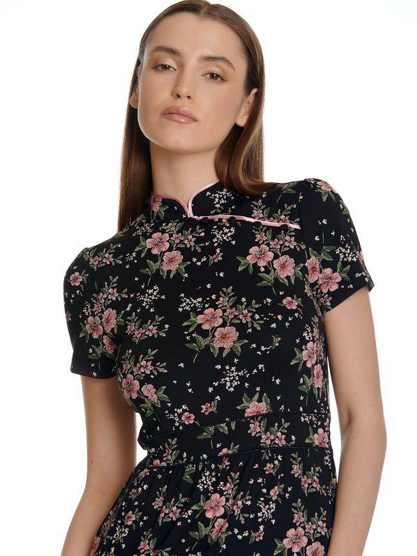 Nastrovje Potsdam Vive Maria Hibiscus Asia Damen A-Linien-Kleid schwarz allover Meist gekauft
