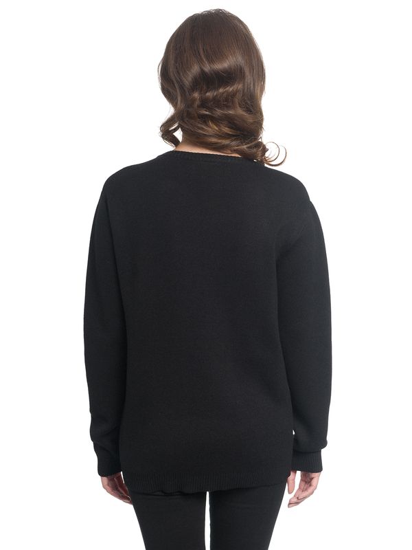Nastrovje Potsdam Pussy Deluxe Checkered Knit Damen Strickpullover schwarz/weiß Saisonale Angebote