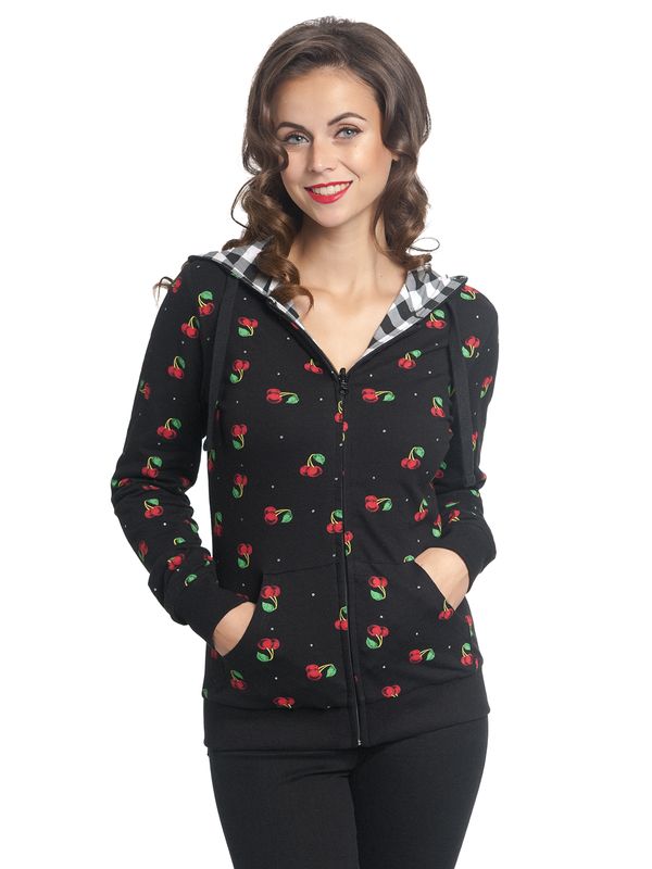 Nastrovje Potsdam Pussy Deluxe Vichy & Cherries Wendejacke schwarz allover Räumungsverkauf