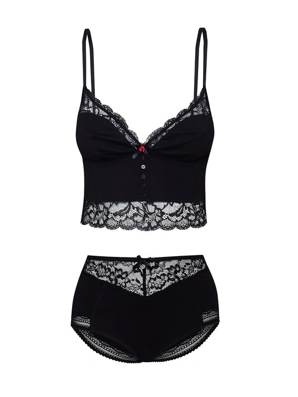 Nastrovje Potsdam Vive Maria Marias High Waist Damen Wäscheset: Top mit Panty schwarz Super Sparpreis