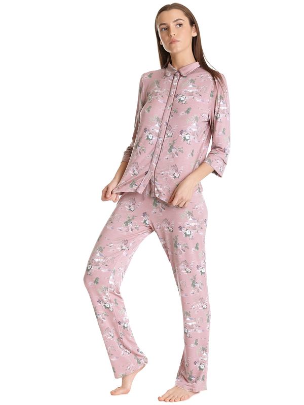 Nastrovje Potsdam Vive Maria Chinese Teahouse Damen Pyjama lightpink allover Neueste Stile