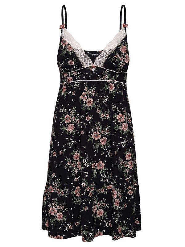 Nastrovje Potsdam Vive Maria Hibiscus Dream Damen Negligée schwarz allover Letzte 2 Tage