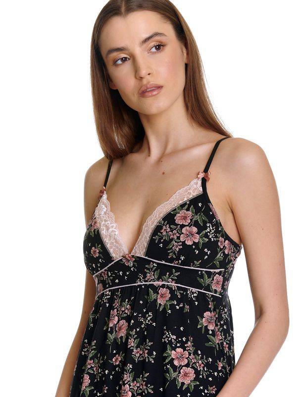 Nastrovje Potsdam Vive Maria Hibiscus Dream Damen Negligée schwarz allover Letzte 2 Tage