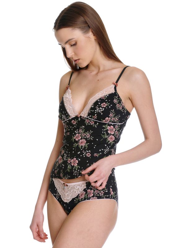 Nastrovje Potsdam Vive Maria Hibiscus Dream Damen Wäscheset: Top mit Slip schwarz allover Letzter Tag