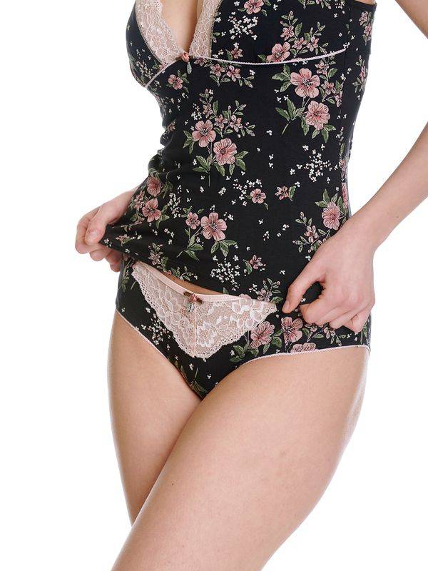 Nastrovje Potsdam Vive Maria Hibiscus Dream Damen Wäscheset: Top mit Slip schwarz allover Letzter Tag