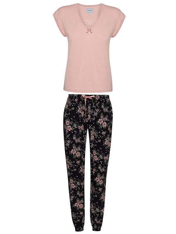 Nastrovje Potsdam Vive Maria Hibiscus Dream Damen Pyjama lightpink/schwarz allover Bis zu 60% Rabatt