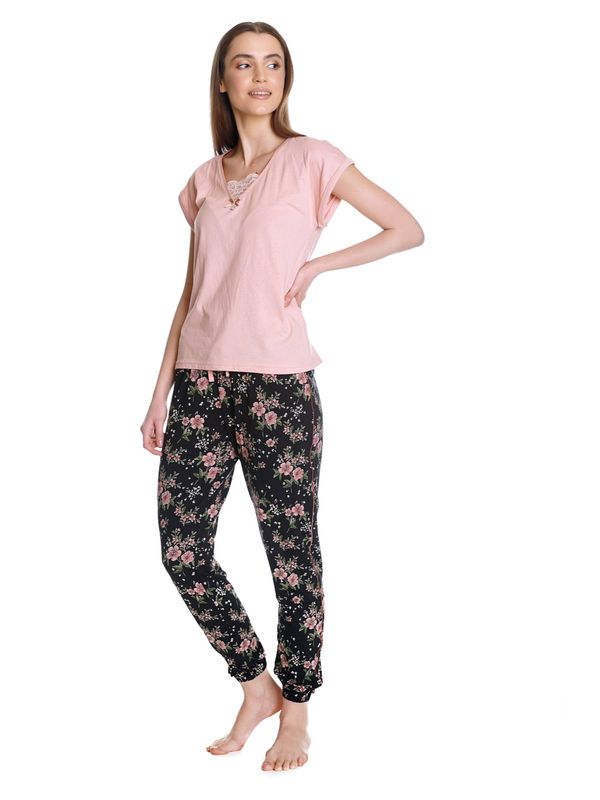 Nastrovje Potsdam Vive Maria Hibiscus Dream Damen Pyjama lightpink/schwarz allover Bis zu 60% Rabatt