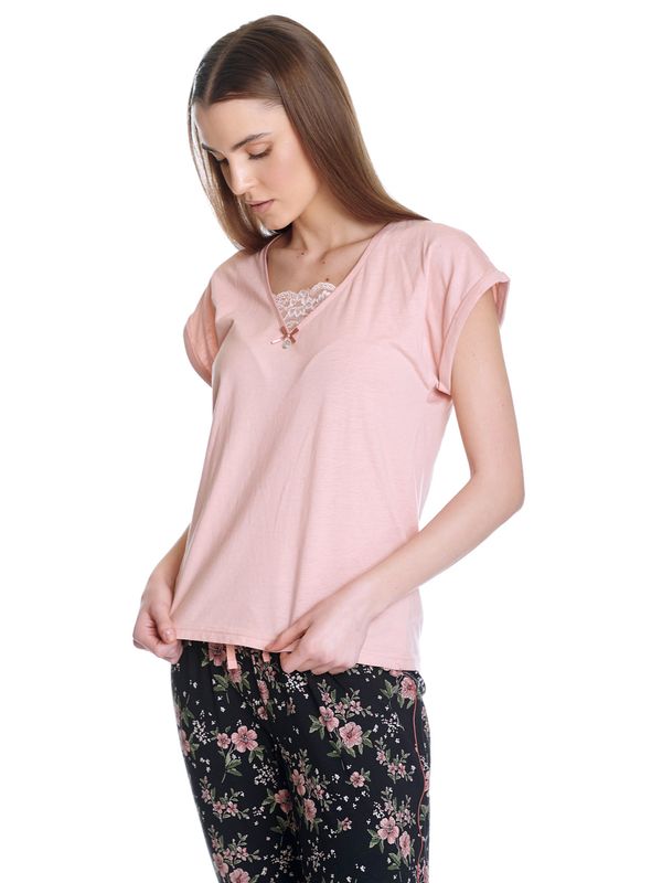 Nastrovje Potsdam Vive Maria Hibiscus Dream Damen Pyjama lightpink/schwarz allover Bis zu 60% Rabatt