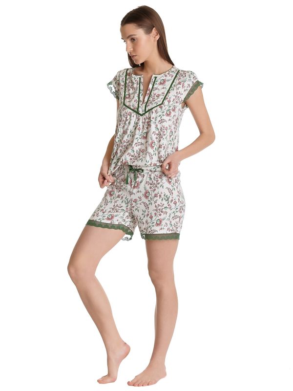 Nastrovje Potsdam Vive Maria Garden Girl Damen Pyjama creme/allover Sonderangebot der Fabrik
