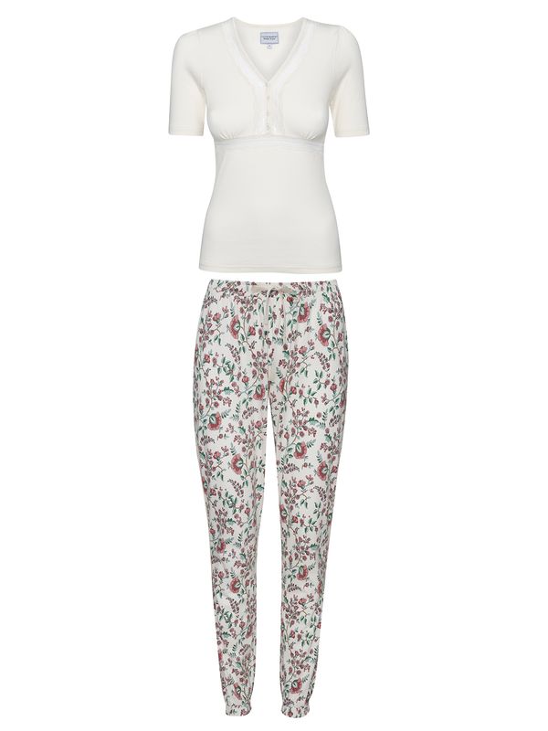 Nastrovje Potsdam Vive Maria Hidden Garden Damen Pyjama creme/allover Vierteljährliche Förderung