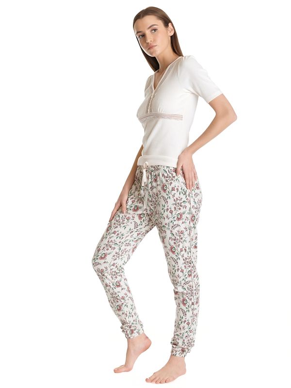 Nastrovje Potsdam Vive Maria Hidden Garden Damen Pyjama creme/allover Vierteljährliche Förderung